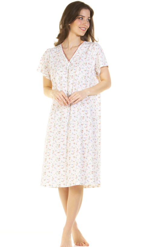 La Marquise Pleated Susan Cotton Rich Short Sleeve Nightdress